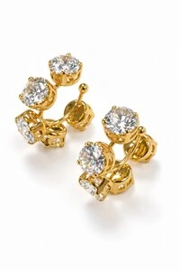 Piercing Semijoia Duplo Essenza Ponto De Luz Dourado