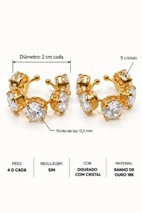 Piercing Semijoia Duplo Essenza Ponto De Luz Dourado