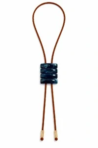 Colar Eco- Couro e Pedra Orgânica