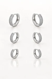 Brinco Trio Argola Cravejada Pri Acessórios