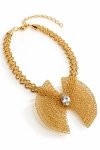 Colar Semijoia Essenza Flor Artesanal Dourado