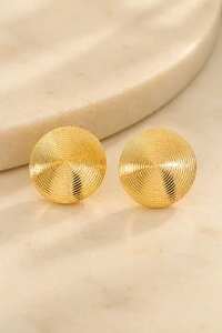 Brinco Semijoia Disco Dourado Pri Acessórios