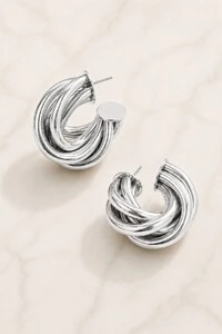Brinco Argola Entrelaçado Liso