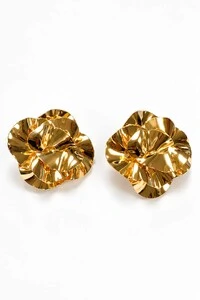 Brinco Semijoia Essenza Orgânico Flor Dourado