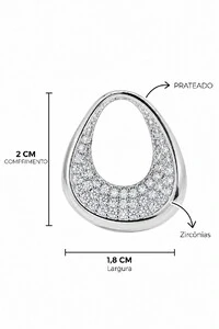 Brinco Semijoia Orgânico Cravejado Pri Acessórios