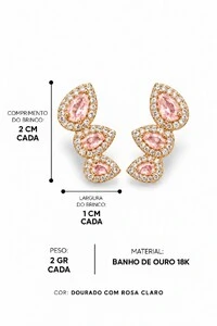 Brinco Semijoia Ear Cuff Gotas Cravejado Pri Acessórios