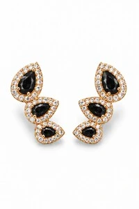 Brinco Semijoia Ear Cuff Gotas Cravejado Pri Acessórios