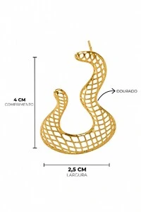 Brinco Semijoia Orgânico Dourado Pri Acessórios