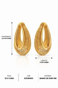 Brinco Semijoia Argola Espiral Pri Acessórios