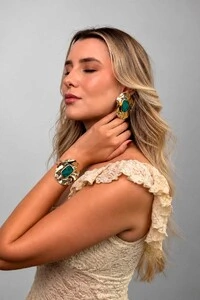 Bracelete Semijoia Lumen Maxi Couro Dourado Pri Acessórios