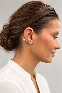 Piercing Semijoia Duplo Essenza Ponto De Luz Dourado