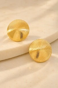 Brinco Semijoia Disco Dourado Pri Acessórios