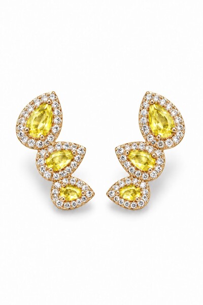 Foto Brinco Semijoia Ear Cuff Gotas Cravejado Pri Acessórios