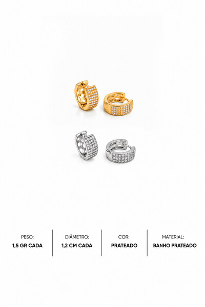 Foto Brinco Argola Cravejada Pri Acessórios