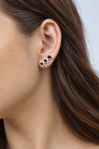 Foto Brinco Semijoia Ear Cuff Gotas Cravejado Pri Acessórios