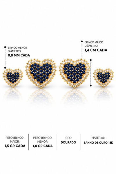 Foto Brinco Semijoia Coração Cravejado Pri Acessórios