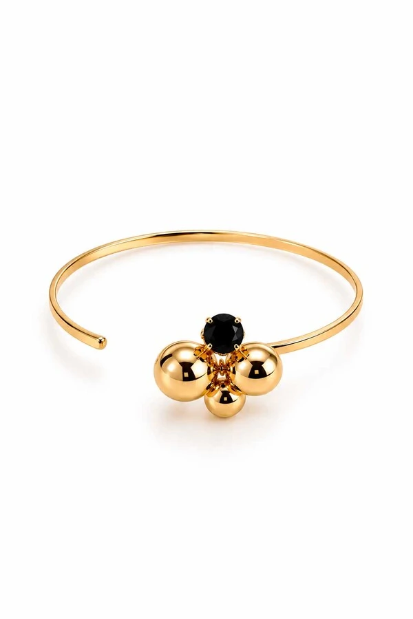 Bracelete Semijoia Essenza Esferas Dourado