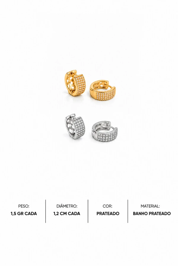 Brinco Argola Cravejada Pri Acessórios