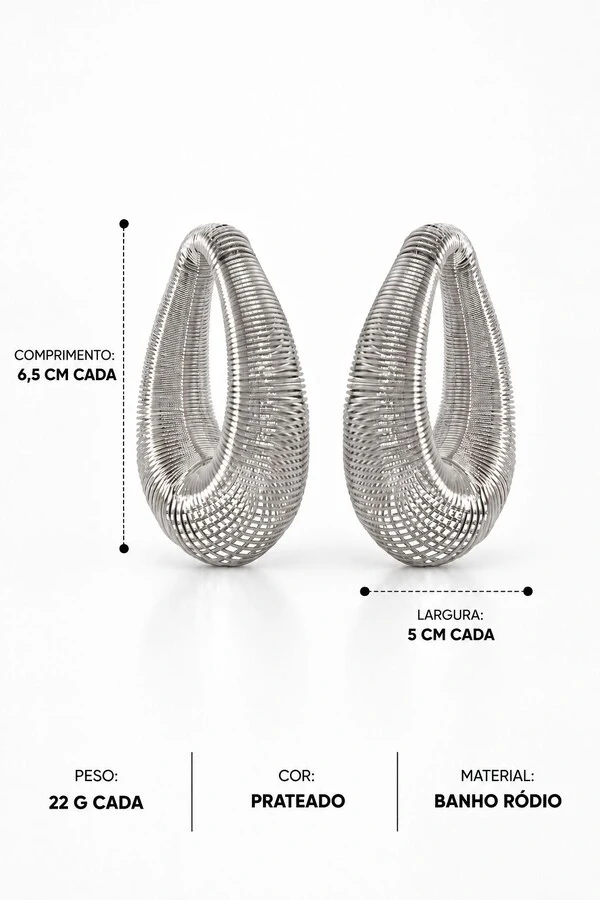 Brinco Semijoia Argola Espiral Pri Acessórios