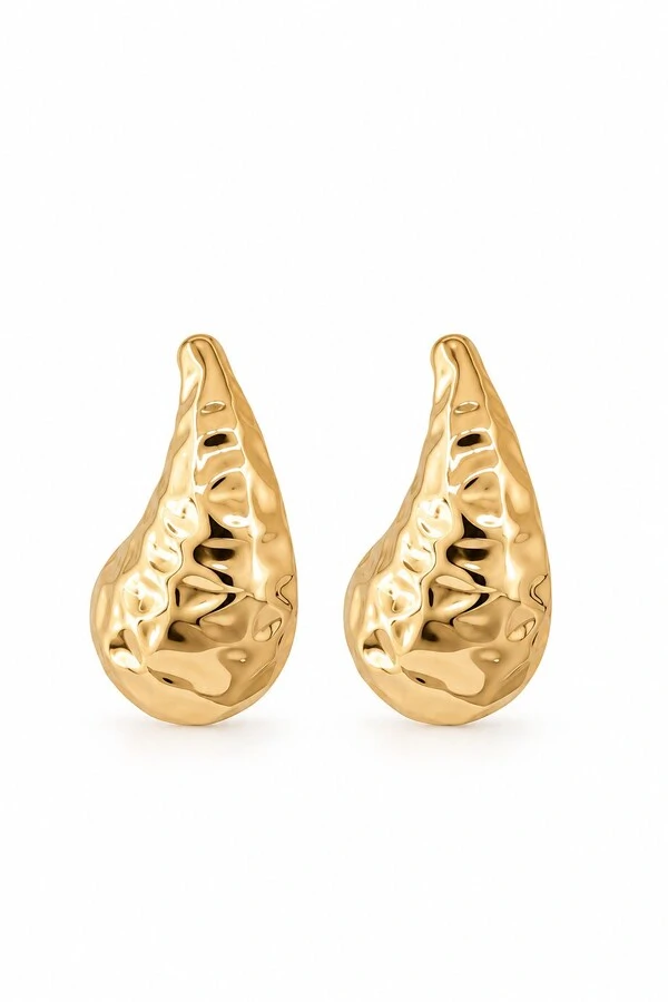 Brinco Argola Gota Orgânica Dourado