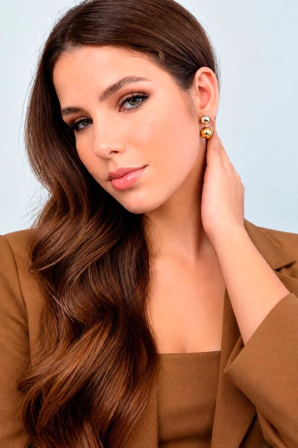 Brinco Semijoia Essenza Ear Jacket Esfera Duo