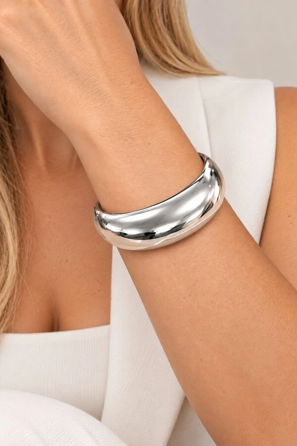 Bracelete Bijuteria Abaulado Liso