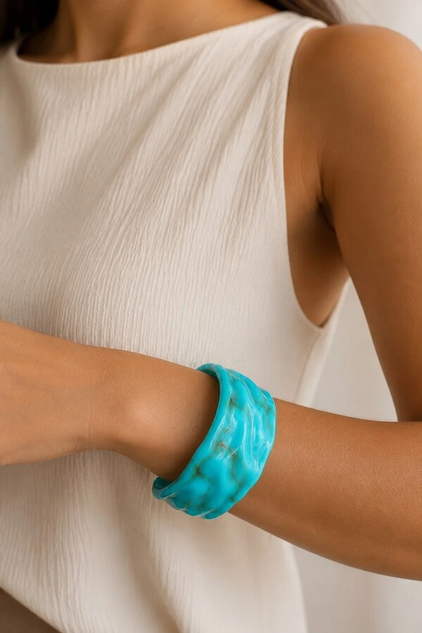 Bracelete Ondulado Acrílico Mesclado Pri Acessórios