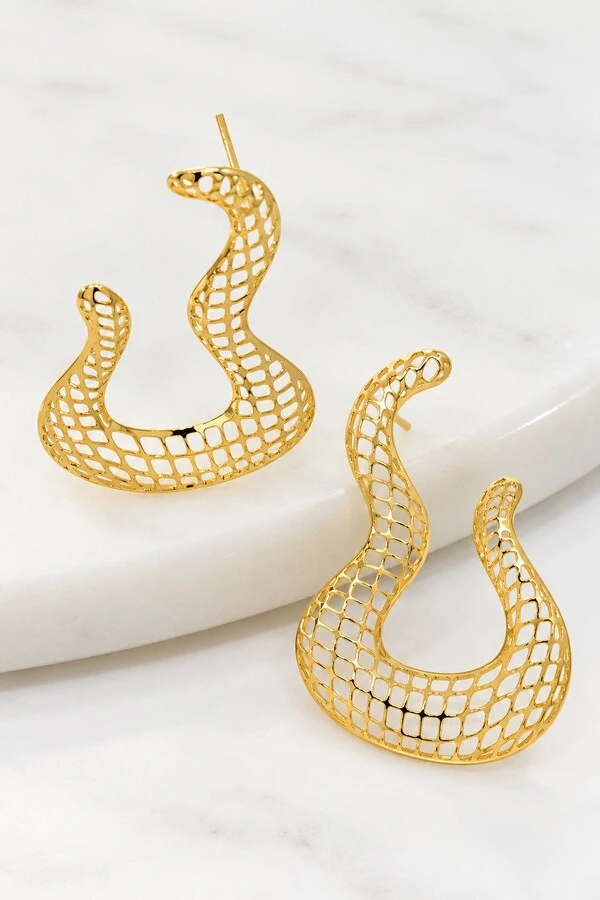 Brinco Semijoia Orgânico Dourado Pri Acessórios
