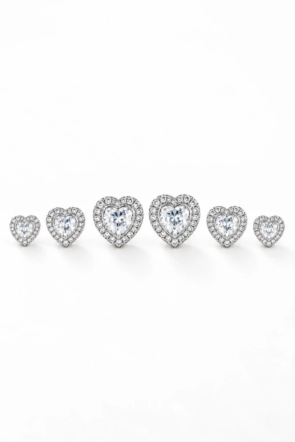 Brinco Semijoia Trio Coração Cravejado Pri Acessórios