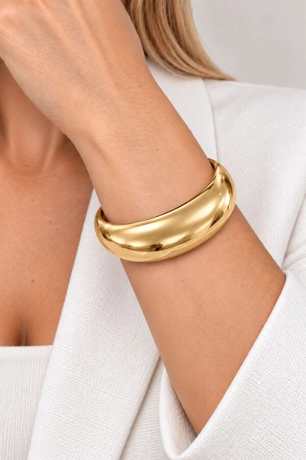 Bracelete Bijuteria Abaulado Liso