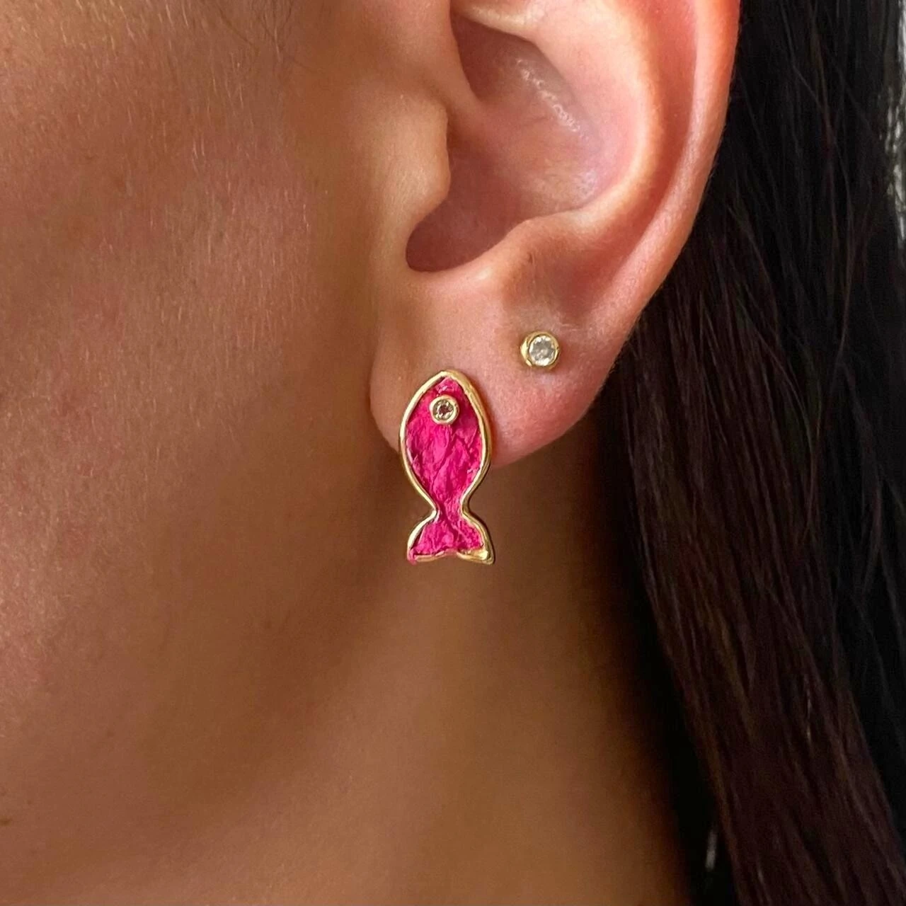 FotoBrinco Mini Peixe Couro de Tilápia Rosa