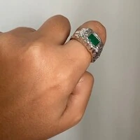 Anel Organic Esmeralda Ródio