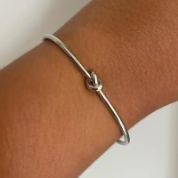 Pulseira Escrava Nó Ródio