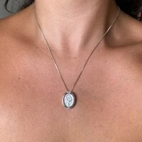 Colar Medalha N. Sra Aparecida 360º Ródio