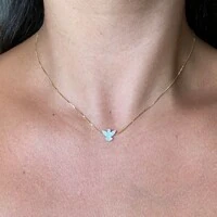 Colar Divino Espírito Santo Madrepérola Ouro