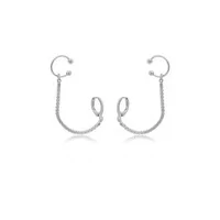 Brinco Fio Riviera com Piercing Ródio