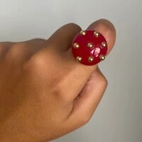 Anel Botão Vermelho