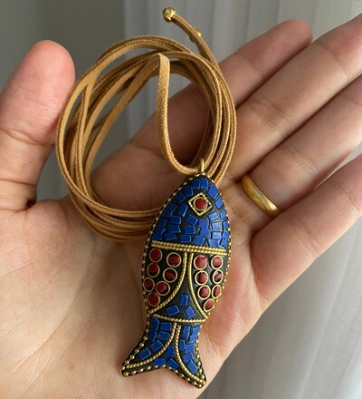 FotoColar Couro Caramelo Peixe