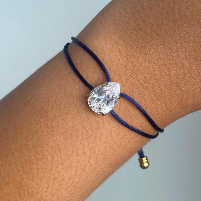Foto Pulseira Gota Cristal Azul Marinho