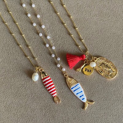 FotoColar Longo Sardinha Vermelha Pérola