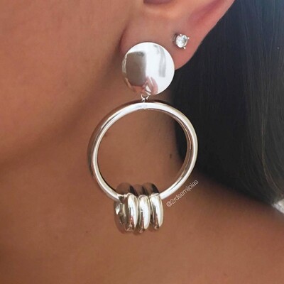 Foto Brinco Elos Prateado