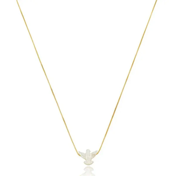 Colar Divino Espírito Santo Madrepérola Ouro