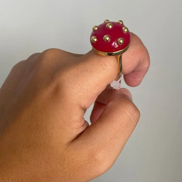 Anel Botão Vermelho