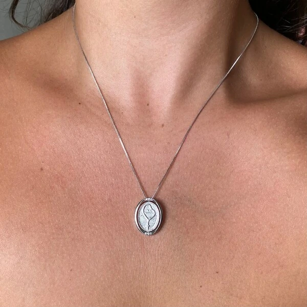 Colar Medalha N. Sra Aparecida 360º Ródio