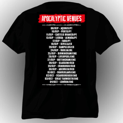 Foto AGROTÓXICO - UK, Ireland & European Tour 2026 Preta (T-Shirt)