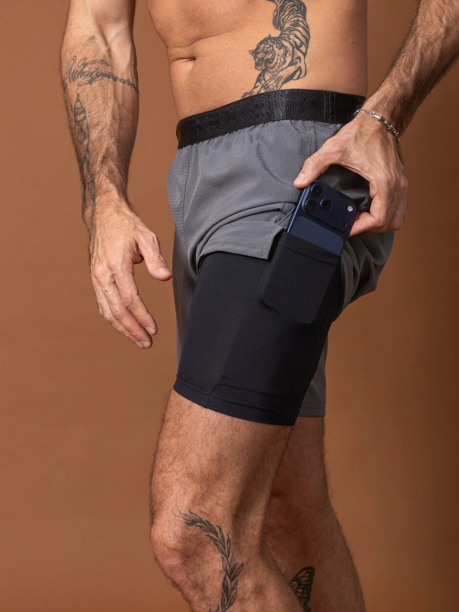 Foto Bermuda 2x1 Masculina Feel Grey Light