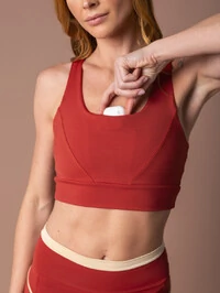 Top de Corrida com Bolsos Running Ready Clay