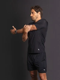 Camiseta de Corrida Masculina UV Running Blackout