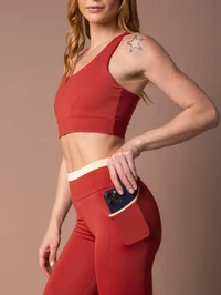 Legging de Corrida com Bolsos Running Ready Clay