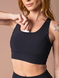 Top de Corrida com Bolsos Running Black Misty